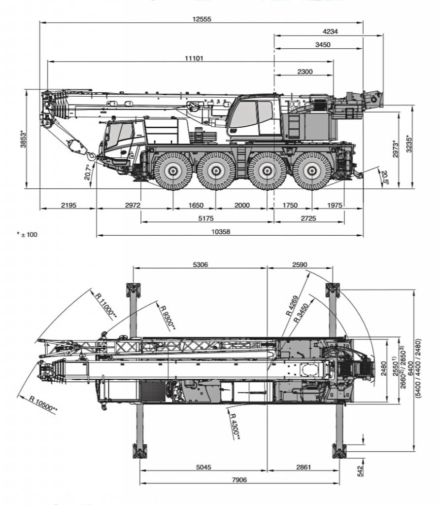 Tadano AC4.070L-1 dimensions