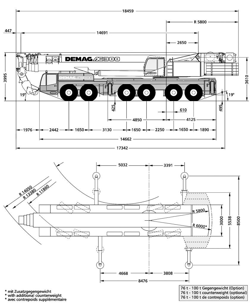 Demag AC300 dimensions