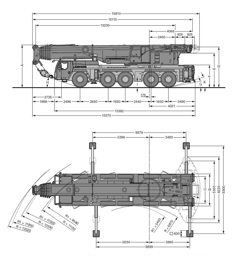 Liebherr LTM1200-5.1 dimensions