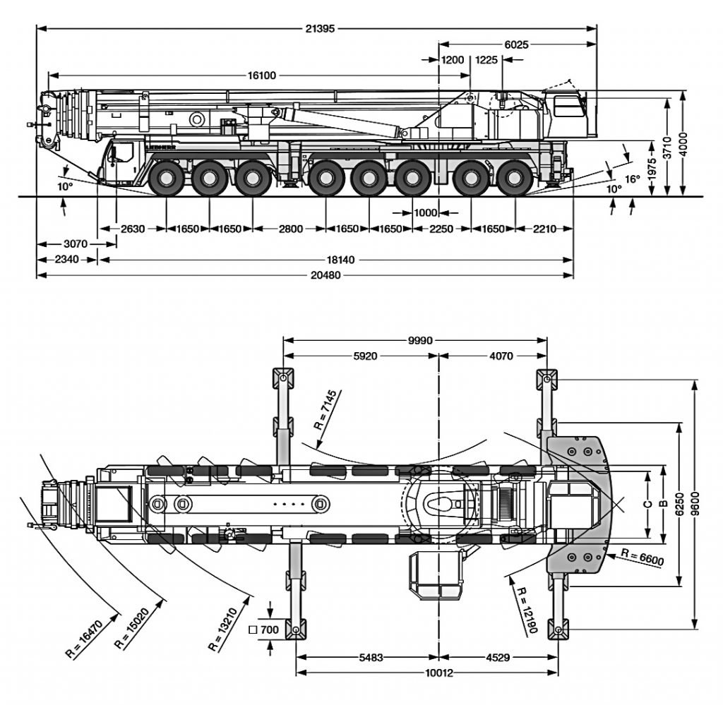 Liebherr LTm1500-8.1 dimensions