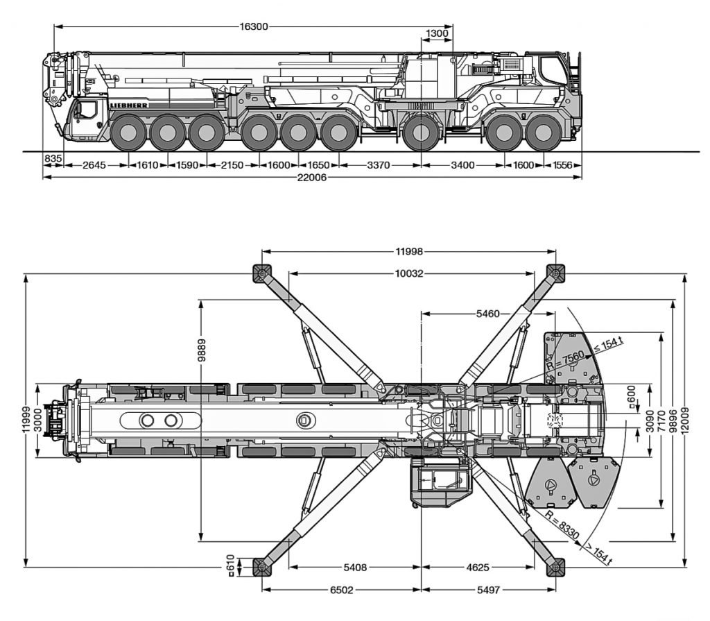 Liebherr LTM1750-9.1 dimensions